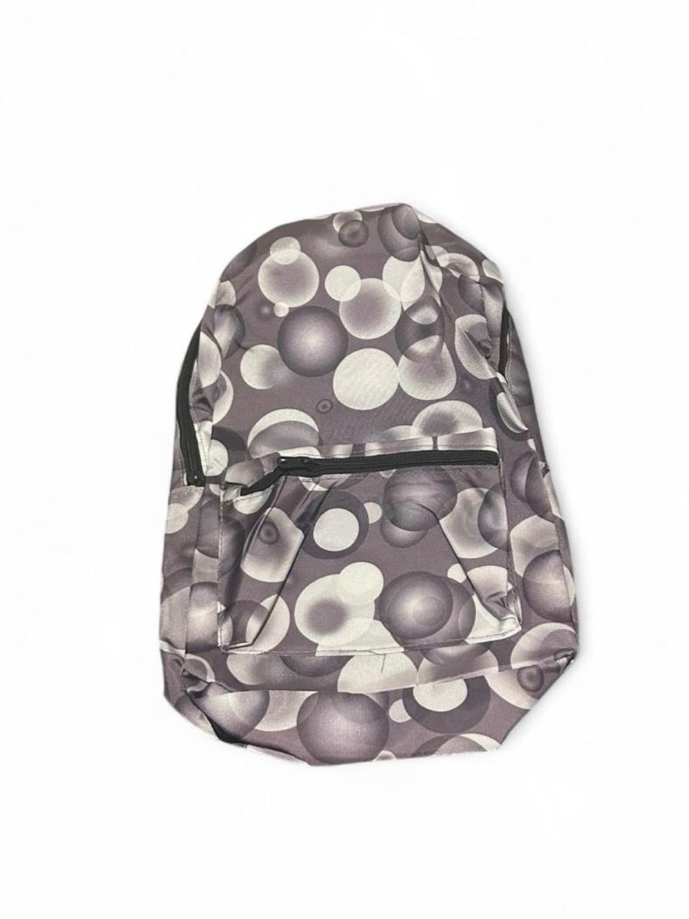 Gray and white bubble pattern backpack
